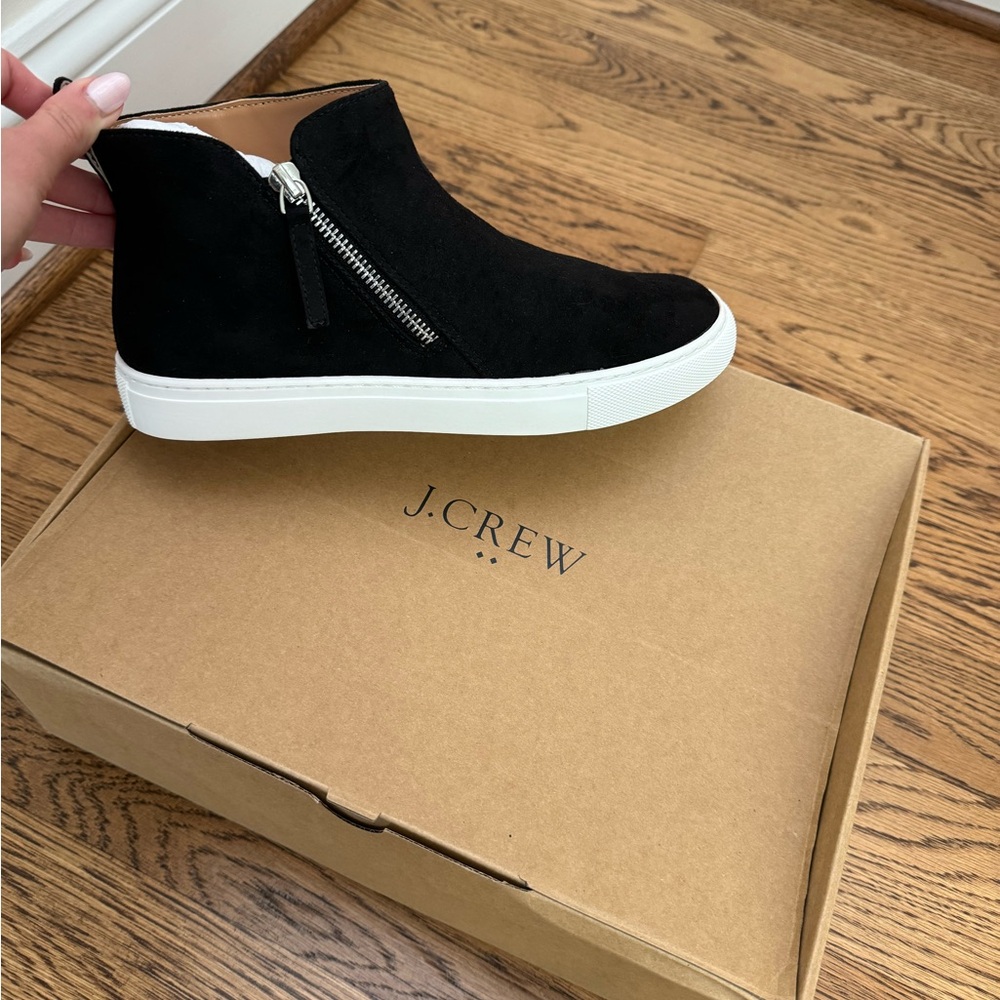 Brand New in Box J.Crew Microsuede Side Zip High Top Sneakers